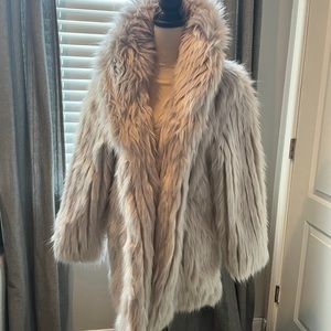 Express White Faux Fur Coat